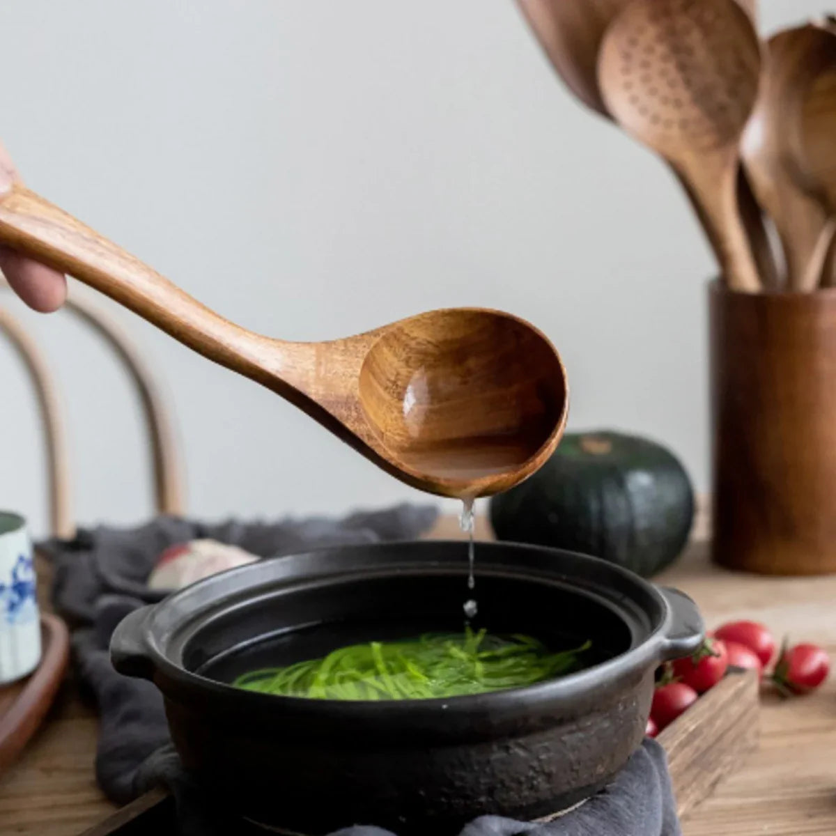 Wooden kitchen utensils